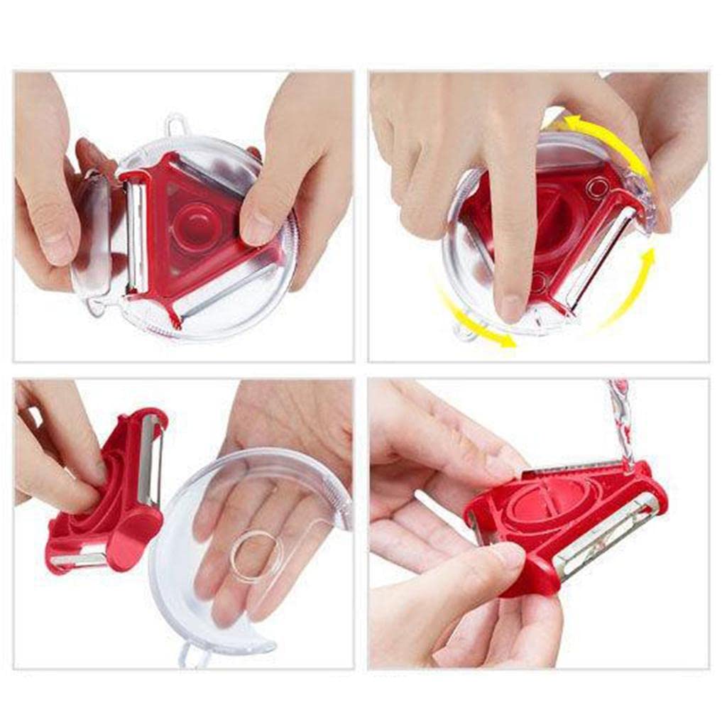 2937 3 in 1 Multi Function Three Use Rotary Hanging Round Planer Peeler and Cutter Vegetable Slicer Kitchen Tools Kitchen Gadgets