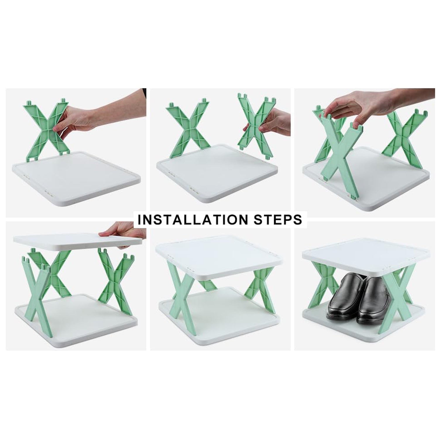 9054A 6 LAYER SHOE RACK DESIGN LIGHTWEIGHT ADJUSTABLE PLASTIC FOLDABLE SHOE CABINET STORAGE PORTABLE FOLDING SPACE SAVING SHOE ORGANIZER HOME AND OFFICE