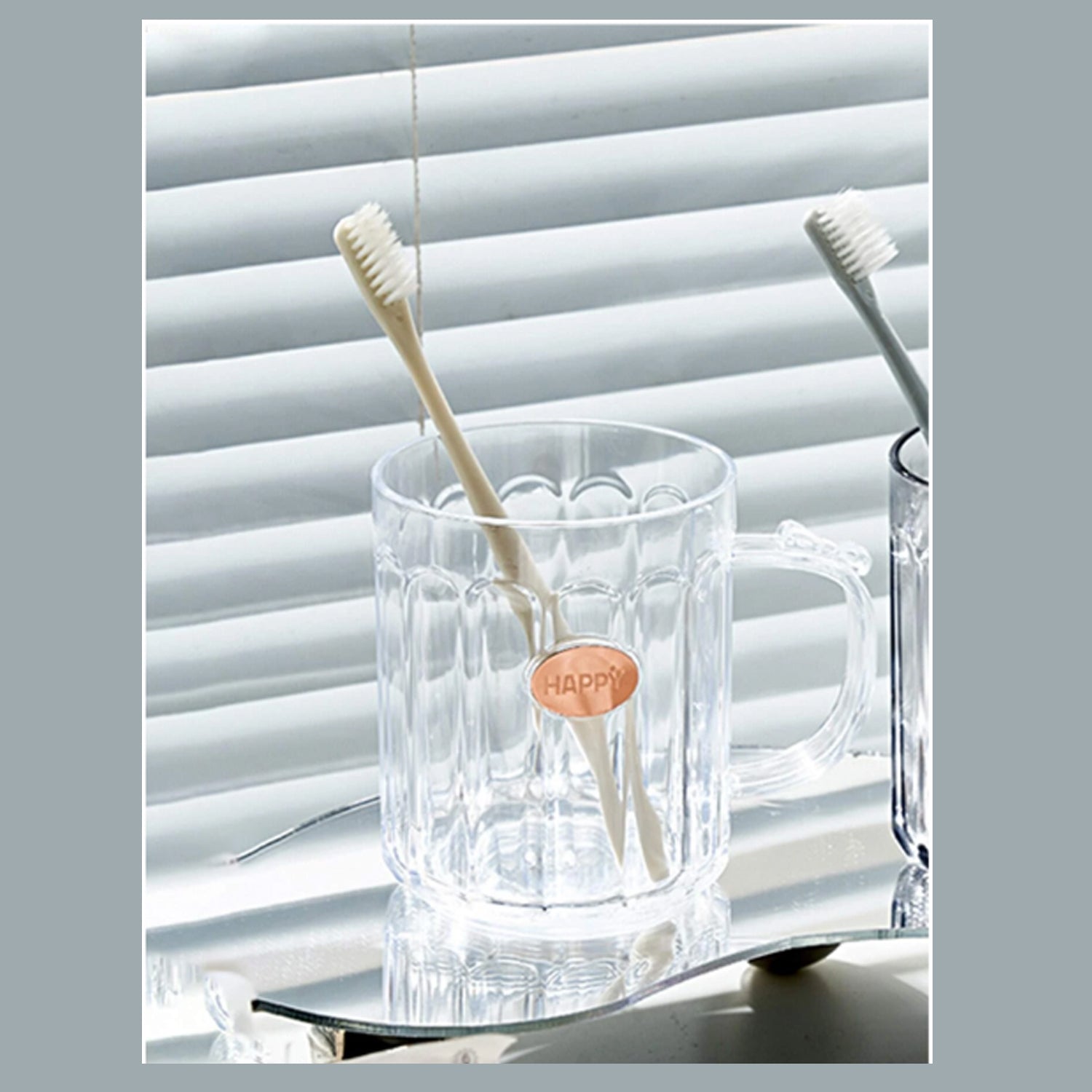 4290 Multi-Purpose Plastic Cup, Toothpaste Holder Bathroom Cup Bathroom Cup With Slot Handle Mug Environmental Friendly Festival for Outdoor for Household Gift For Anniversary and Birthday, (1 Pc)