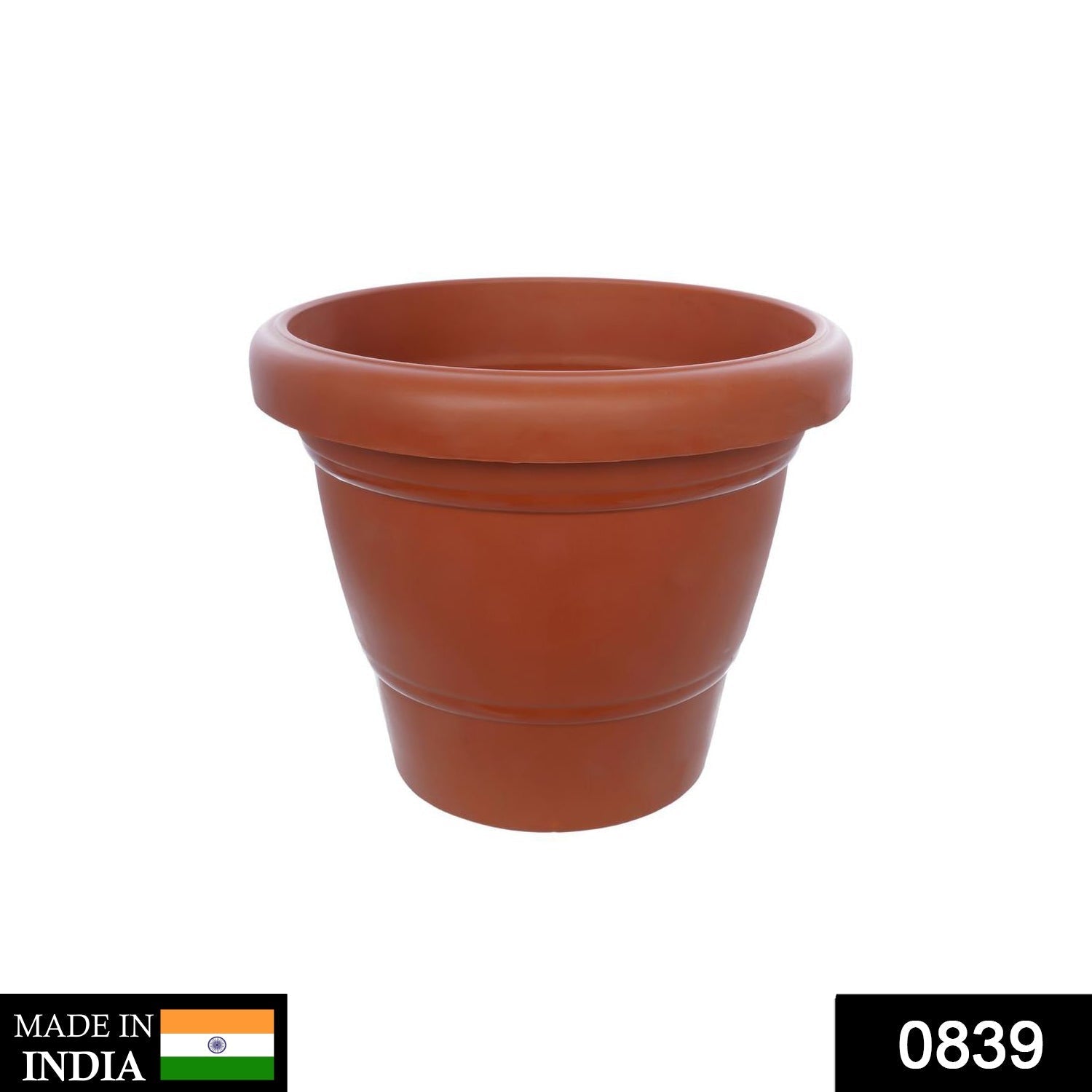 0839 Garden Heavy Plastic Planter Pot/Gamla 6 inch (Brown, Pack of 1, Small)