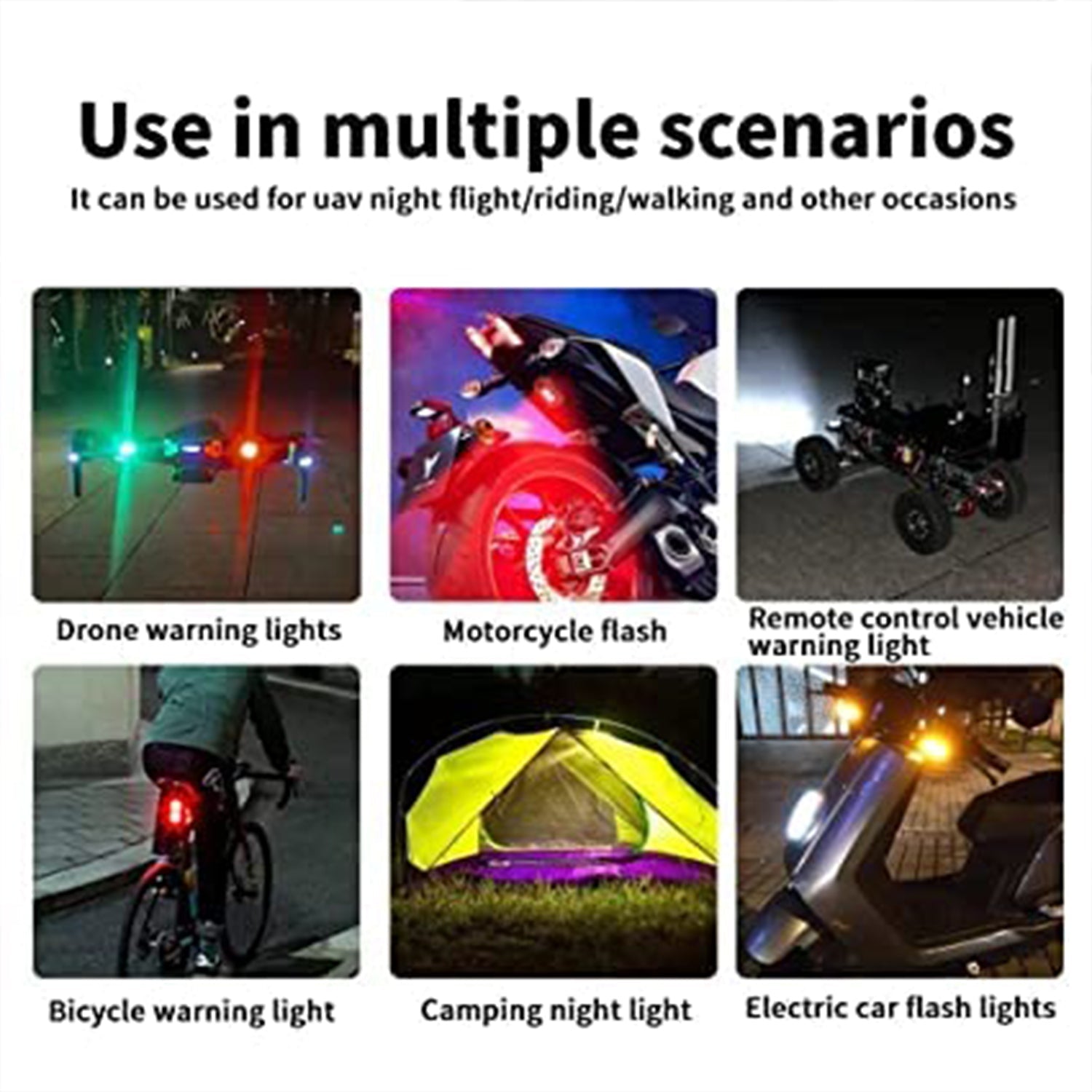 7497 Mini LED Strobe Lights, Waterproof Lights, Lightweight RGB LED Lights Drone Strobe Lights Veicle Anti-Collision Strobe Light Bike Motocycle Lights USB Recharge Multi-colors