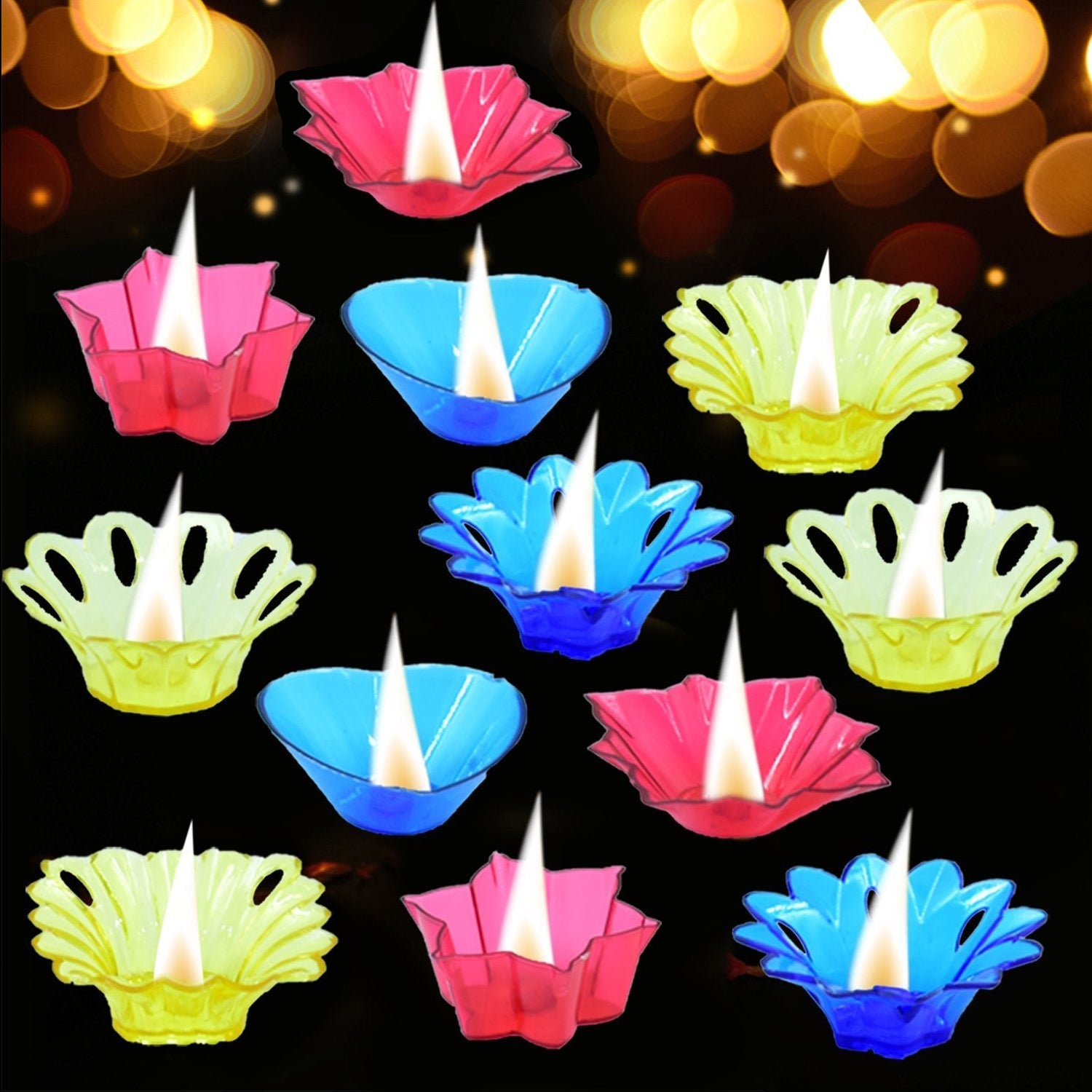 6004A Candle Cup with Multi Shape (Multicolor) (12 Pcs Set)