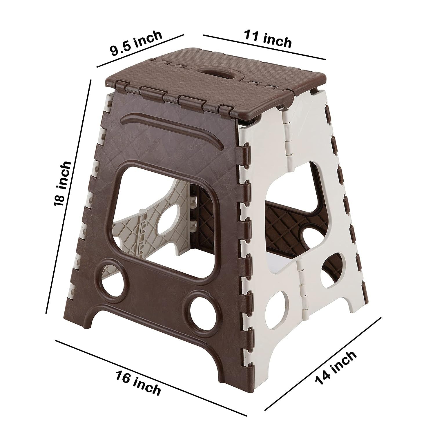 8856 18inch Folding Stool, Non Slip Folding Stool - 18 Inch" Height - Holds Up to 95 Kg - Great for Kitchen, Garden, Bathroom, Bedroom, Adults, Kitchen Stepping (1 Pc 18Inch)