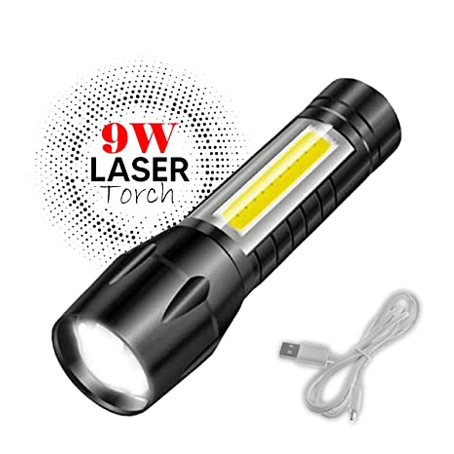 7528 Mini Search Rechargeable LED Long Range Flashlight Emergency Light Torch