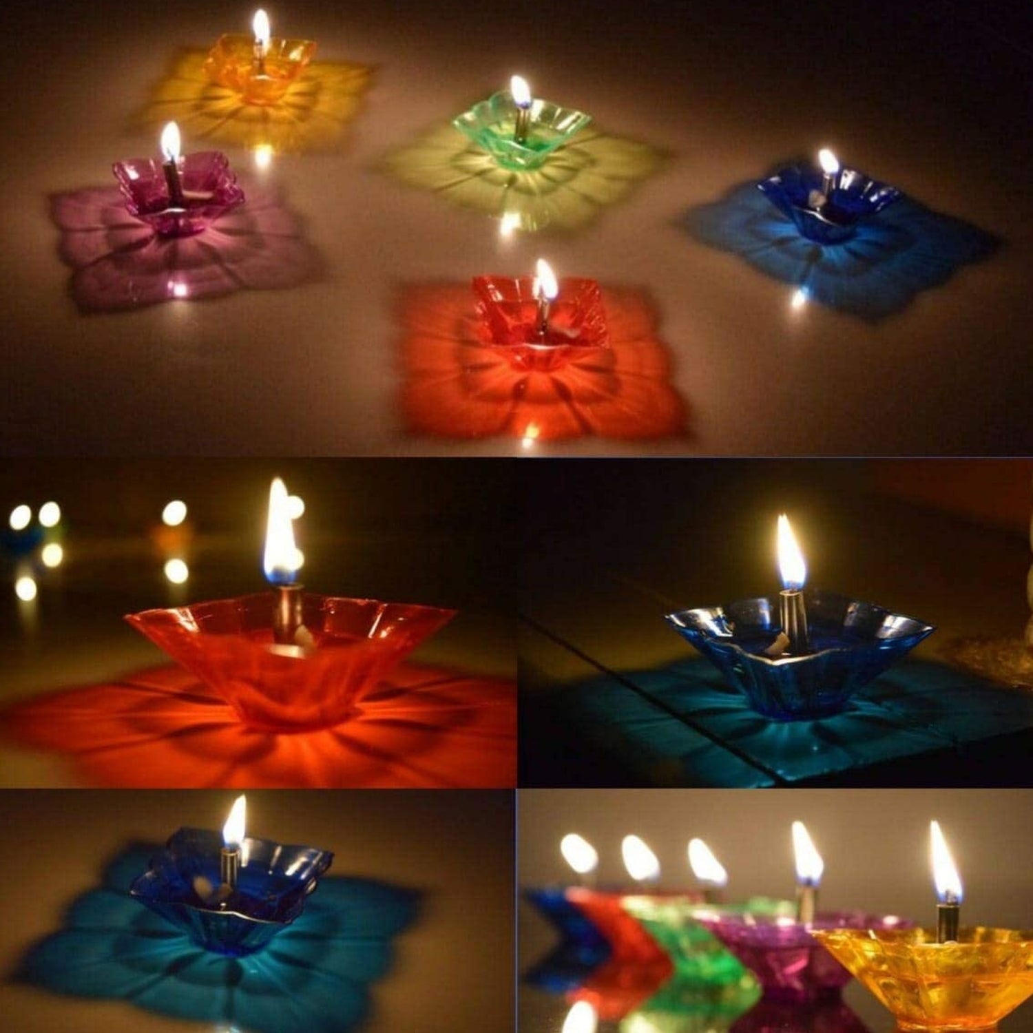 6004A Candle Cup with Multi Shape (Multicolor) (12 Pcs Set)