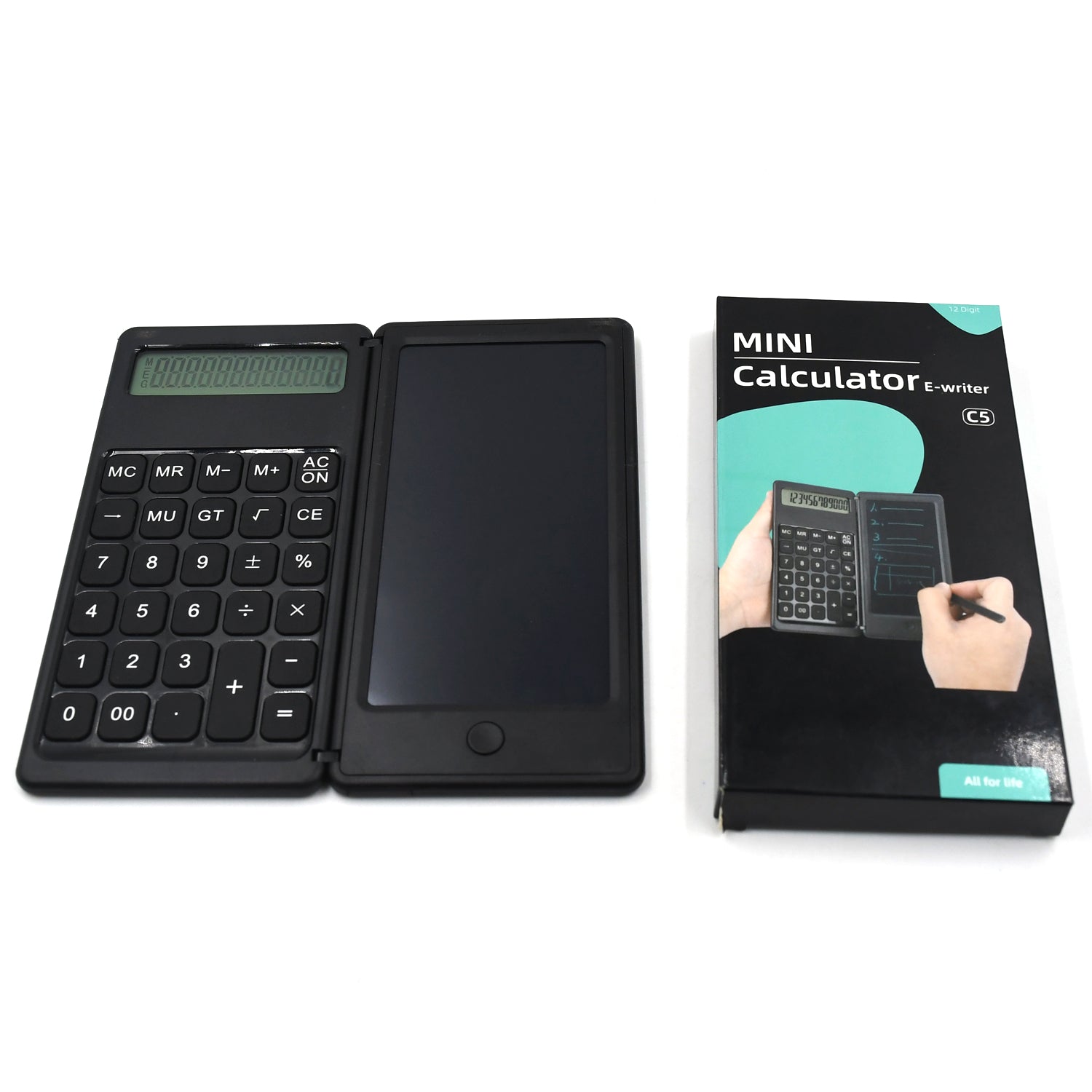 6739 Foldable Calculator With 6 Inch LCD Tablet Digital Drawing Pad Stylus Pen Erase Button Lock Function Smart Calculator -01