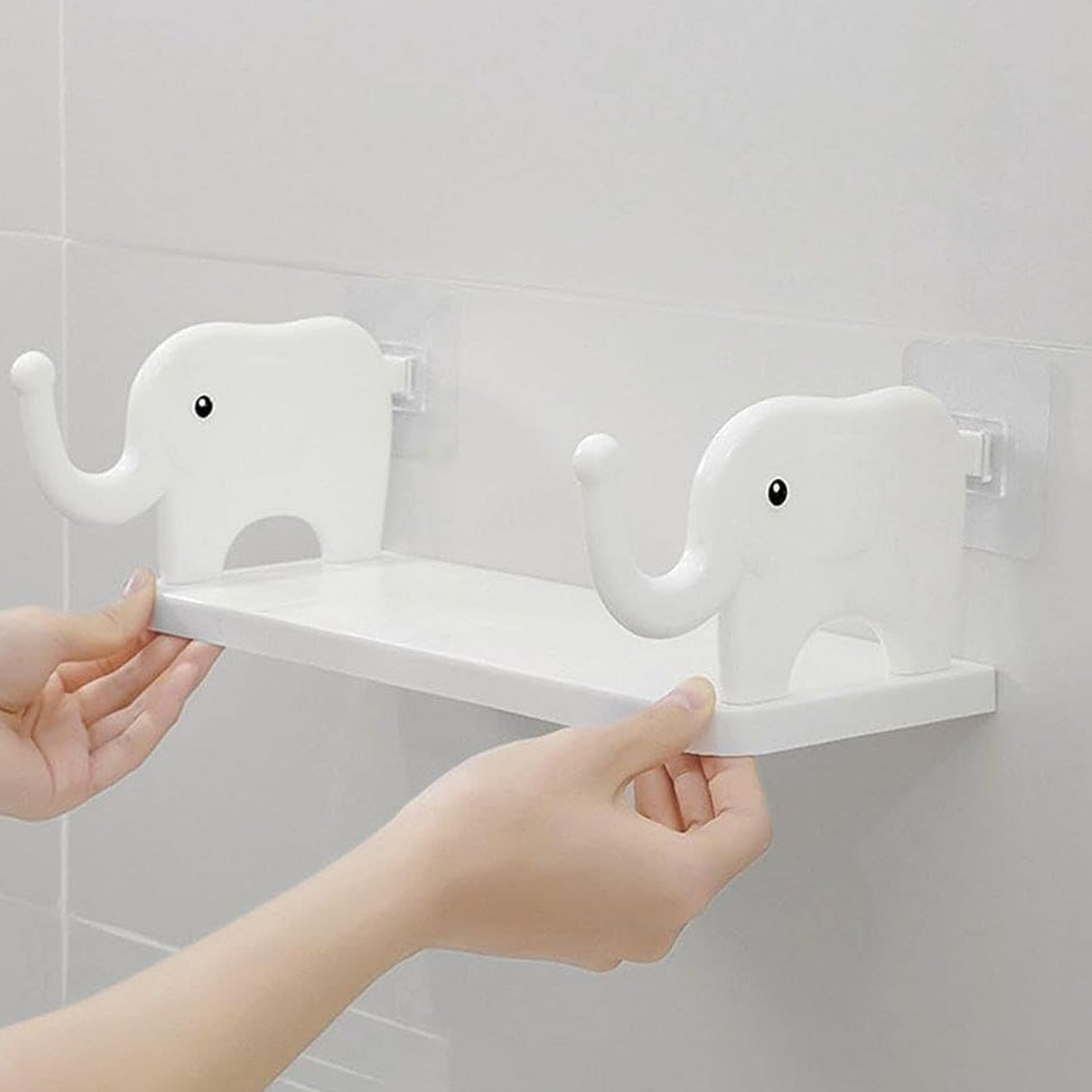 9272 MULTIFUNCTIONAL ELEPHANT SHAPED STORAGE SHELF, NO PUNCHING WALL MOUNTED MINI STORAGE RACK, CREATIVE CUTE ELEPHANT SHELF ORGANIZER FOR KITCHEN BATHROOM BEDROOM STUDY