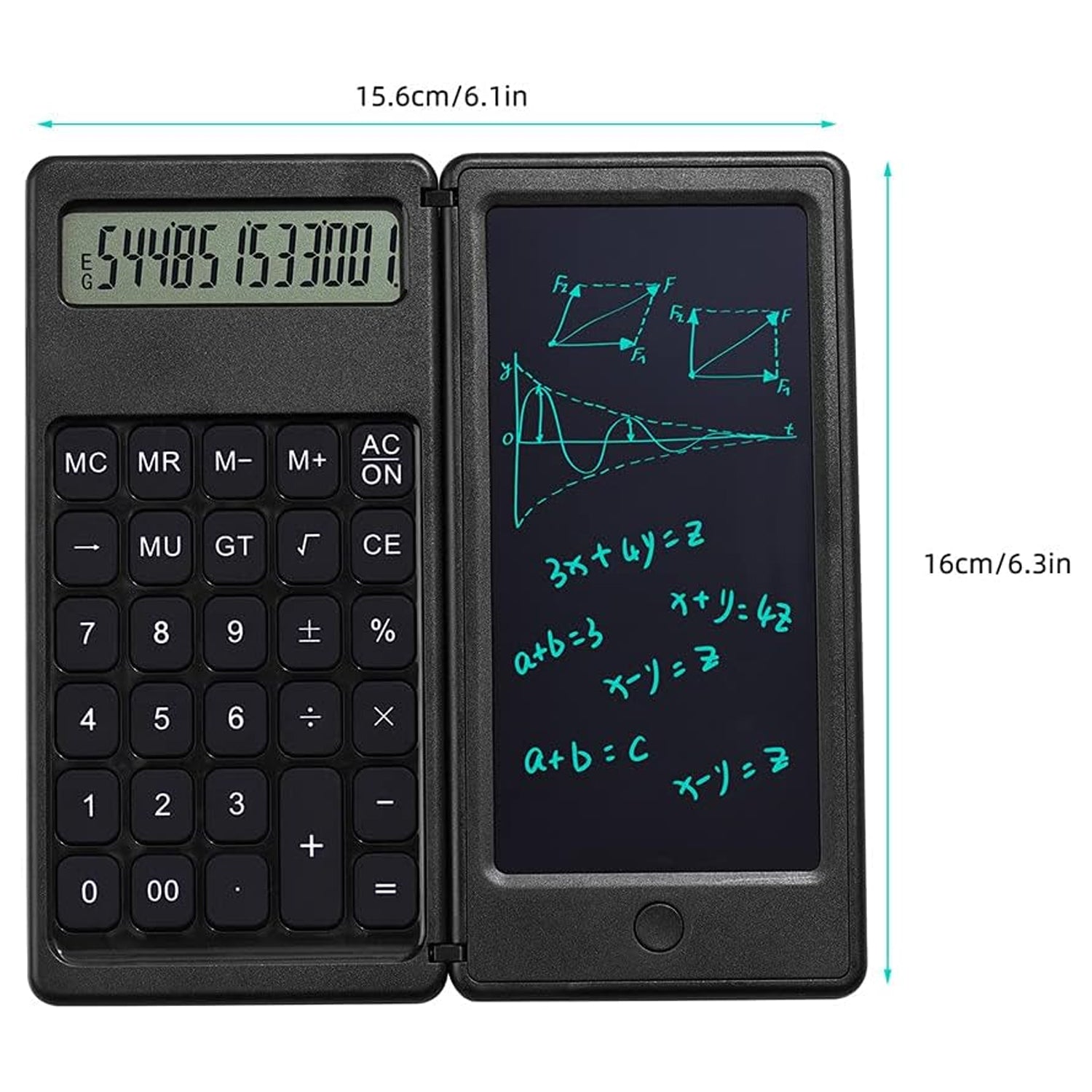6739 Foldable Calculator With 6 Inch LCD Tablet Digital Drawing Pad Stylus Pen Erase Button Lock Function Smart Calculator -01