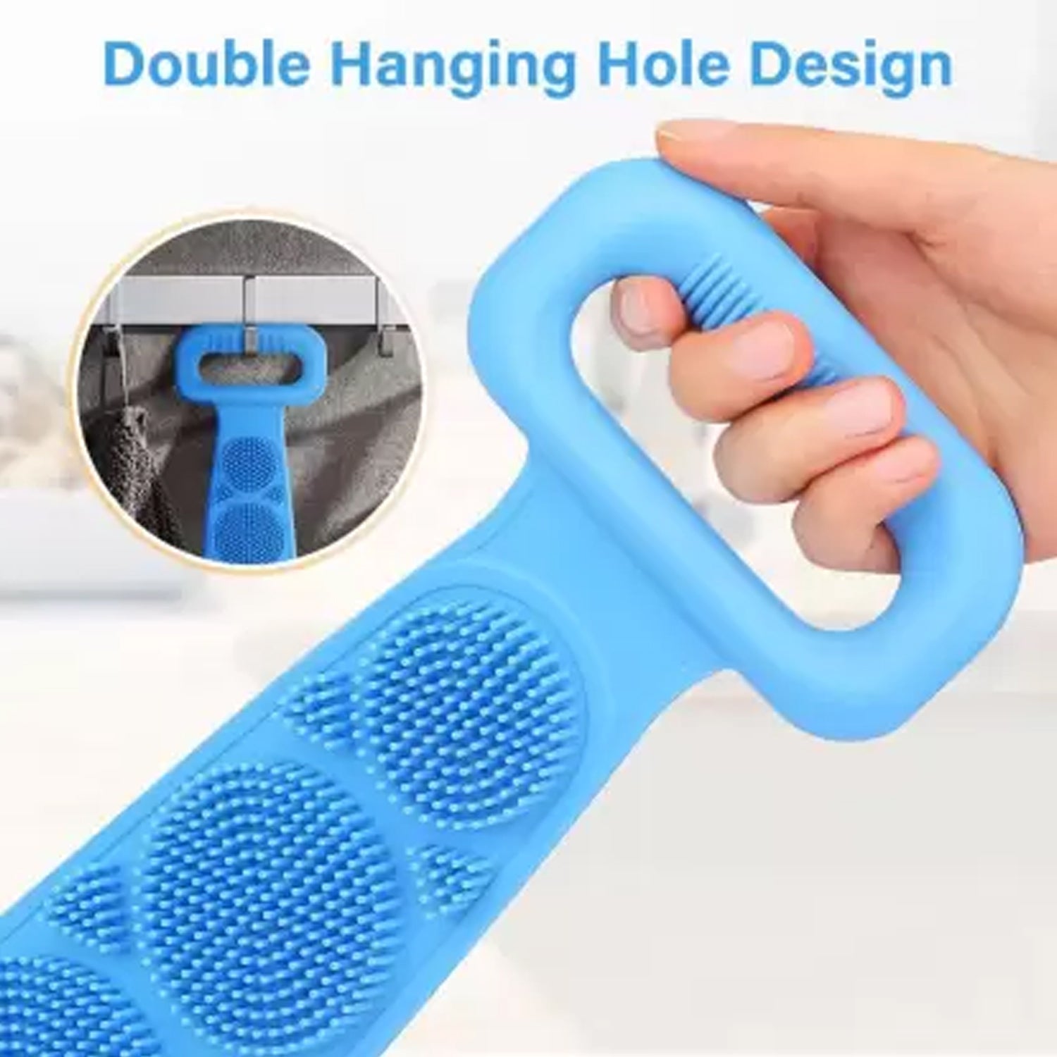 6637 Silicone Body Back Scrubber, Double Side Bathing Brush for Skin Deep Cleaning Massage.