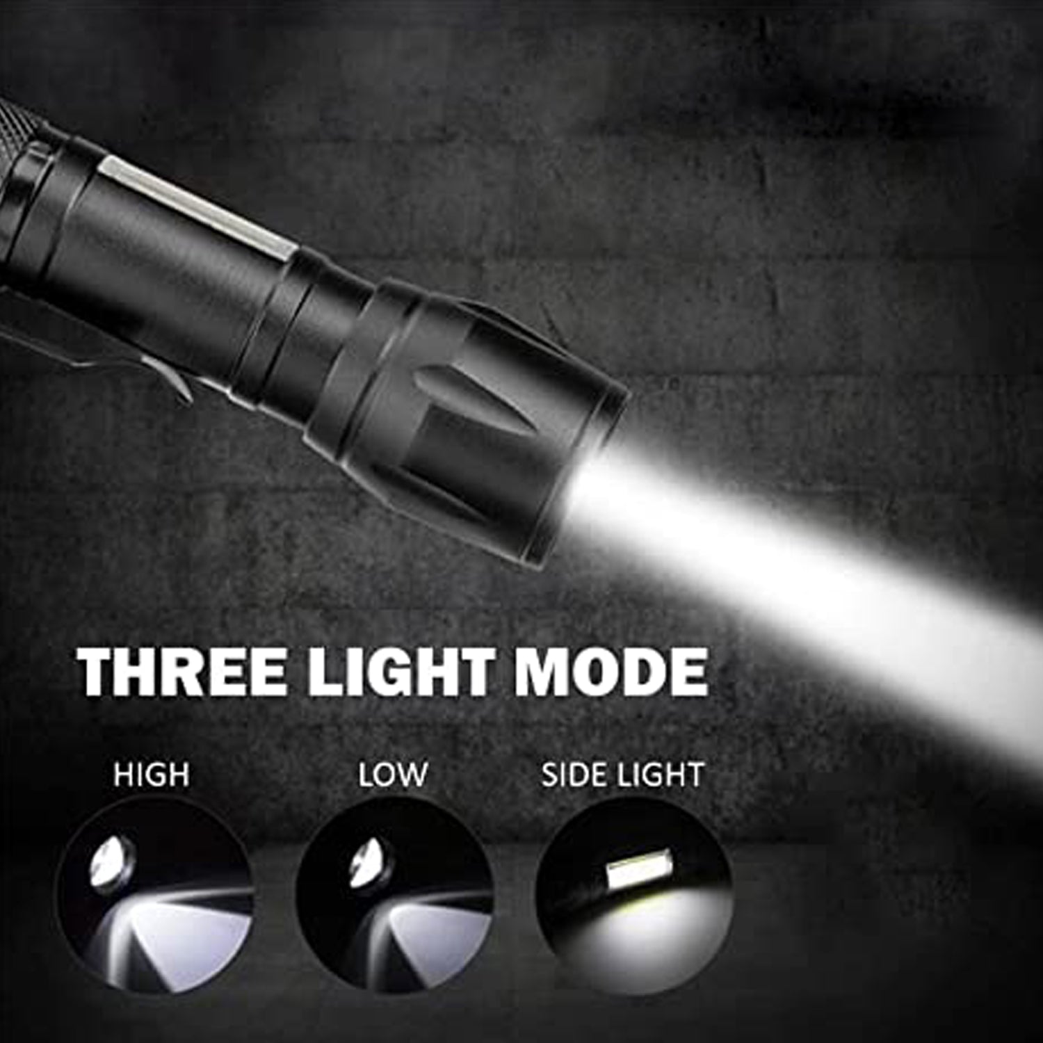7528 Mini Search Rechargeable LED Long Range Flashlight Emergency Light Torch