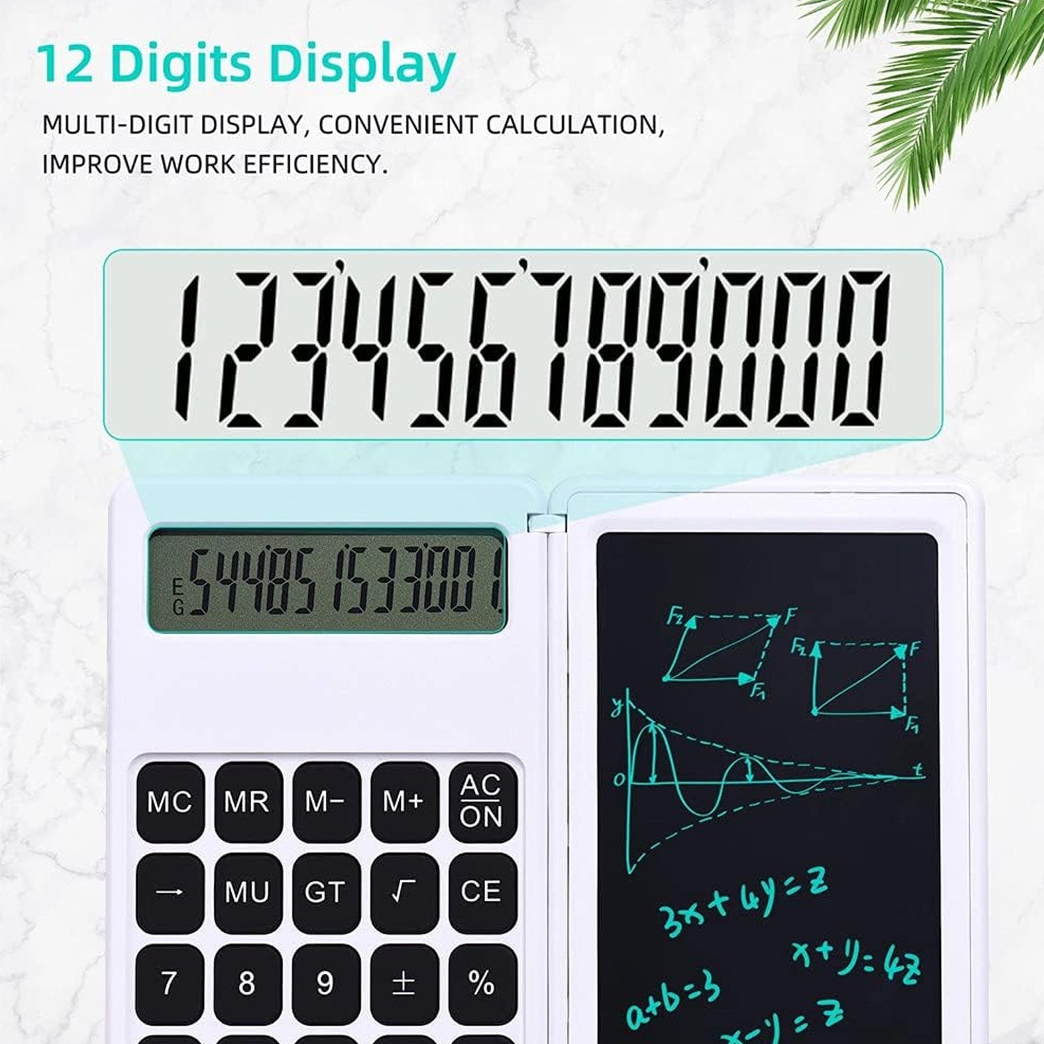 6739 Foldable Calculator With 6 Inch LCD Tablet Digital Drawing Pad Stylus Pen Erase Button Lock Function Smart Calculator -01