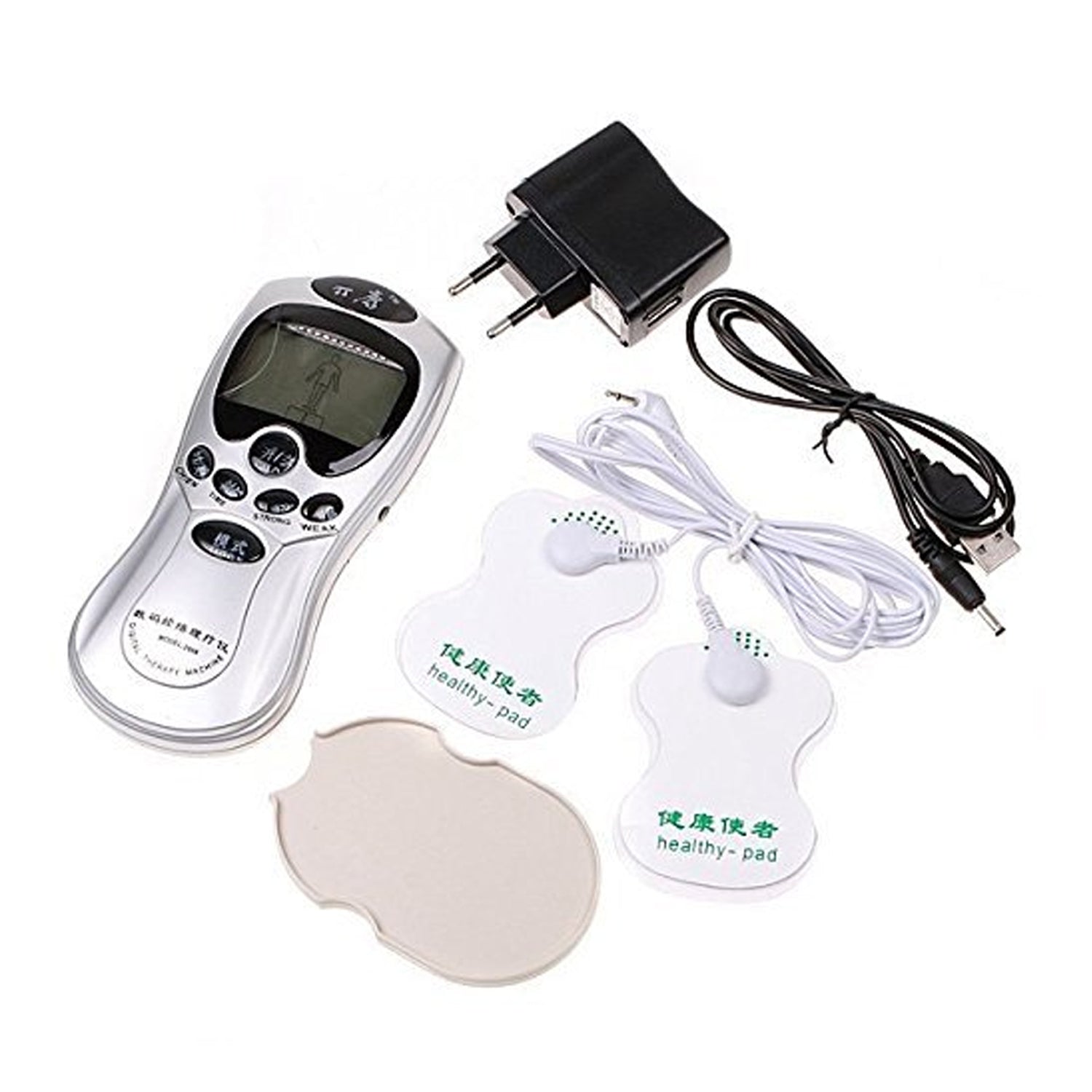 6723 Multifunctional Massager, Health Care Digital Chinese Meridian Tens Therapy Massager Relax Body Muscle Acupuncture Machine 4 Electrode Pads & Charger Adapter and Cable, Physiotherapy, Electric Digital Therapy neck back Mane Massage