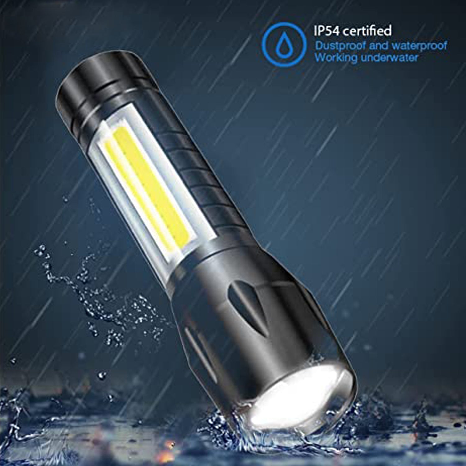 7528 Mini Search Rechargeable LED Long Range Flashlight Emergency Light Torch