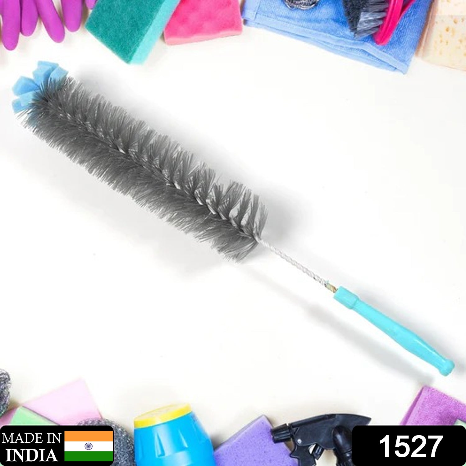 1527 Multi Purpose Long Handle Bottle Cleaning Brush for Swabs Jars, Bottles, Thermos, Containers, Sinks, Dish, Bowls