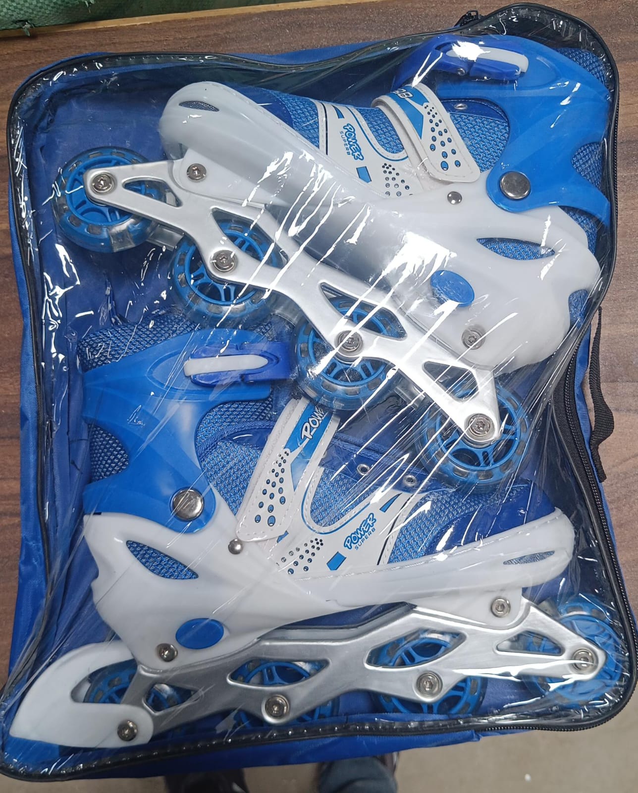 7554 Inline Skates With Led Flashing Light Wheel With Adjustable Length Skate Premium High Quality Skates Pair (Roller Skate , Skating)