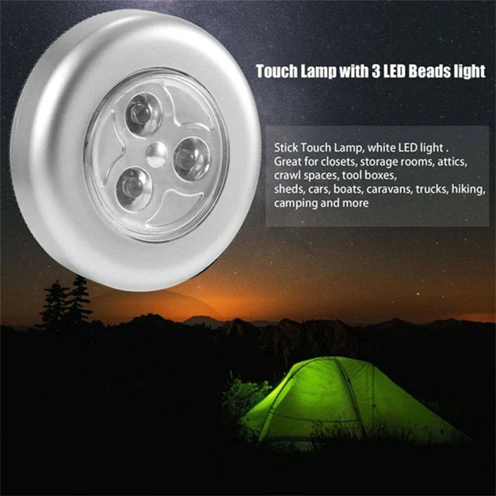 1721L 3 LED CORDLESS STICK TAP WARDROBE TOUCH LIGHT LAMP (1 Pc)