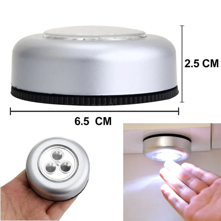 1721L 3 LED CORDLESS STICK TAP WARDROBE TOUCH LIGHT LAMP (1 Pc)