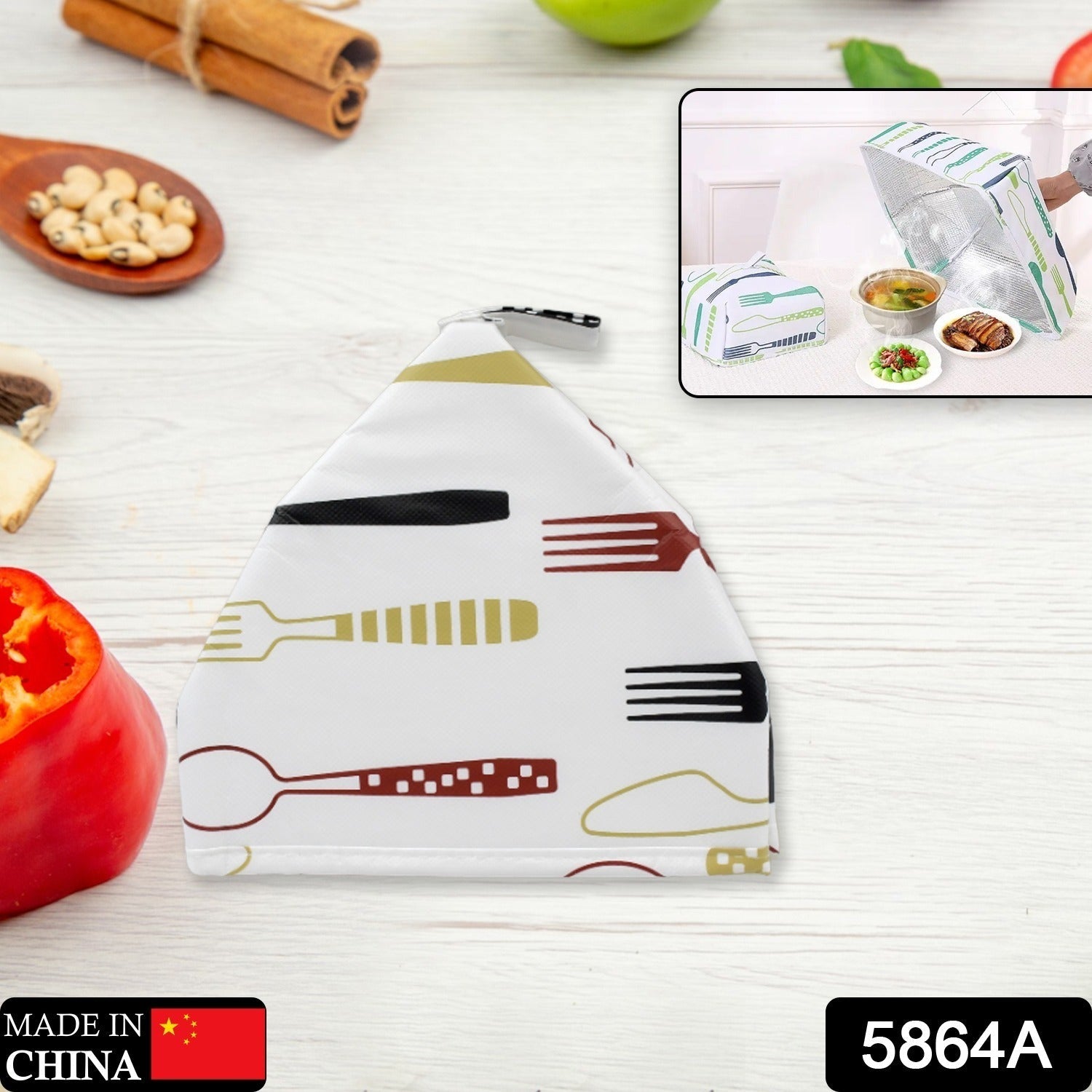 5864A Foldable Food Covers Anti-dust Heat Pres Lid Foldable Cover for Hot Food Dish Insulation Cover, Food Warmer Cover, for Kitchen, Picnicervation Anti Fly Mosquito Kitchen