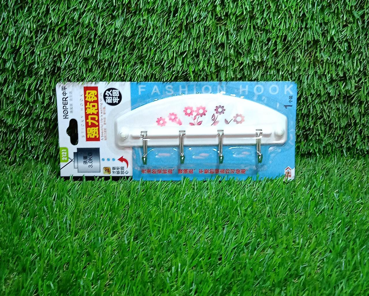 7484 Wall Adhesive Hook Hanger 4 Hooks Hanger Strong Multipurpose Hanger Hooks