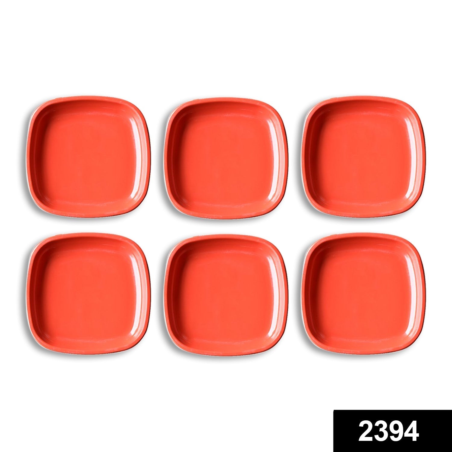 2394 Microwave Safe Quarter Plates Square 6 Pcs,