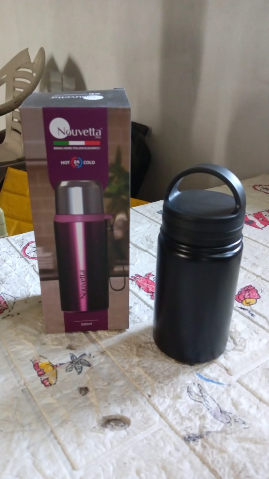 12689 Vacuum Stainless Steel Water Bottle With Carry Handle, Fridge Water Bottle, Leak Proof, Rust Proof, Cold & Hot | Leak Proof | Office Bottle | Gym | Home | Kitchen | Hiking | Trekking | Travel Bottle