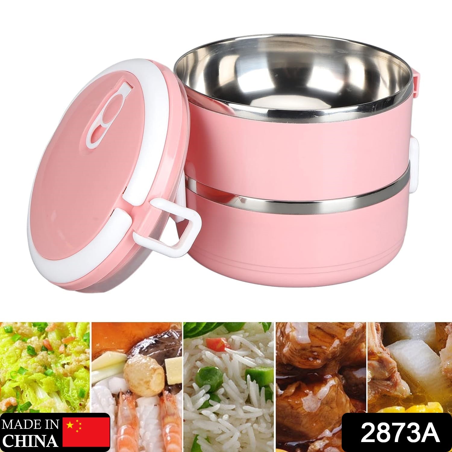 2873A Doraemon 2layer Lunch Box Steel High Quality 2 Layer Tiffin Box For Home , Office & School Use