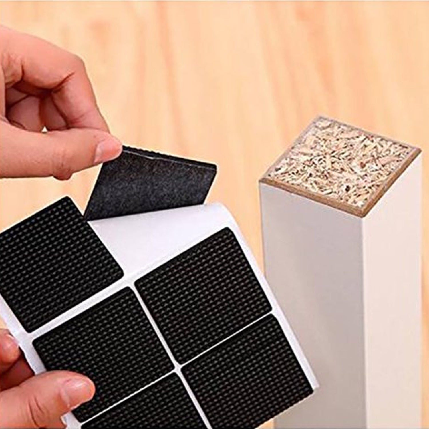 9040 12Pcs Self Adhesive Non-Slip for Protecting Tiles, Shiny Hard Wood Floor