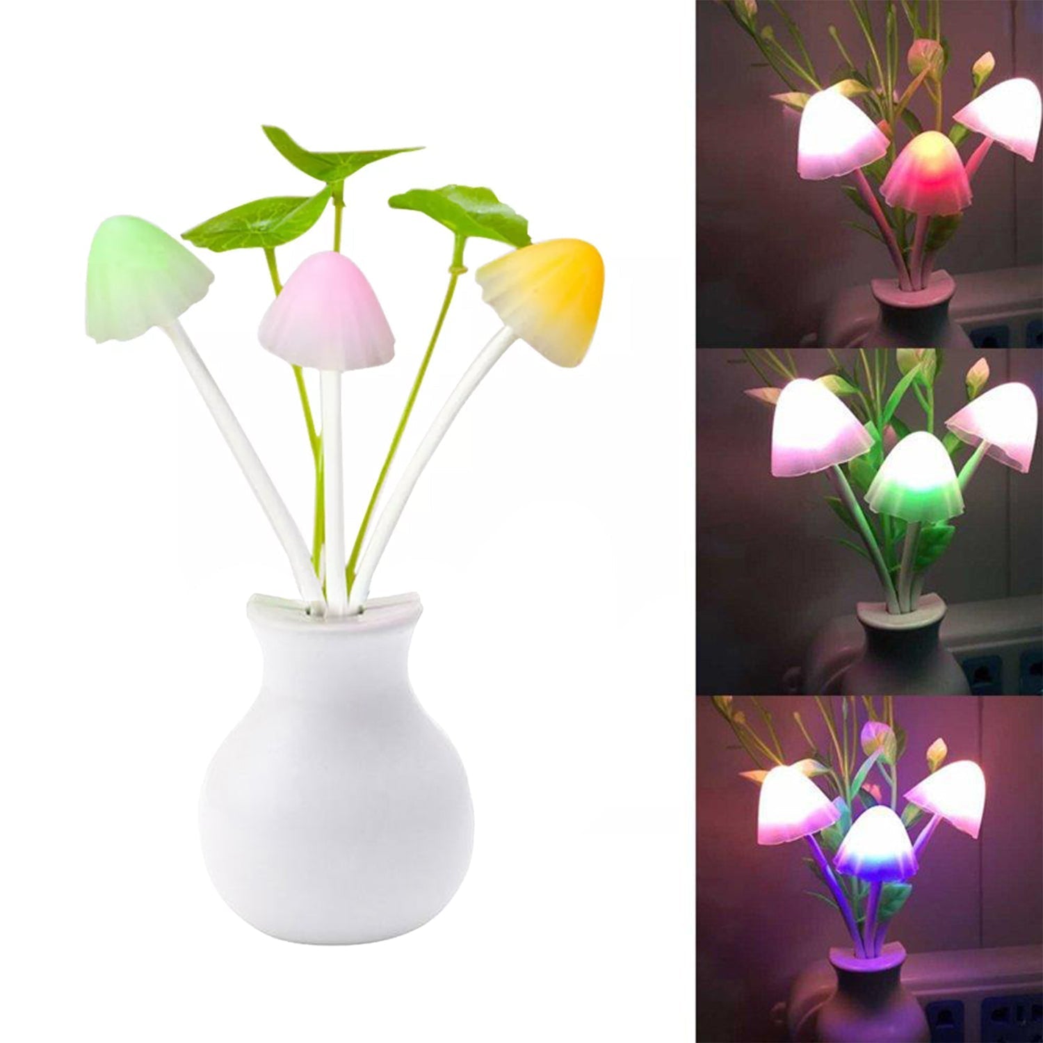 217 LED Dream Night Light, Auto ON/Off Sensor Mushroom Lamp (Multicolor)