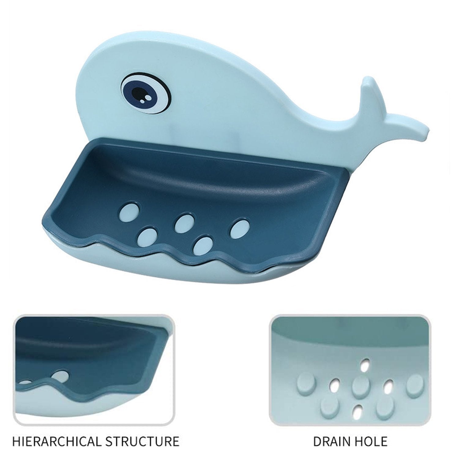 4747 Fish Shape Soap Dish Adhesive Waterproof Wall Mounted Bar Soap Dish Holder (Pack of 2Pc)
