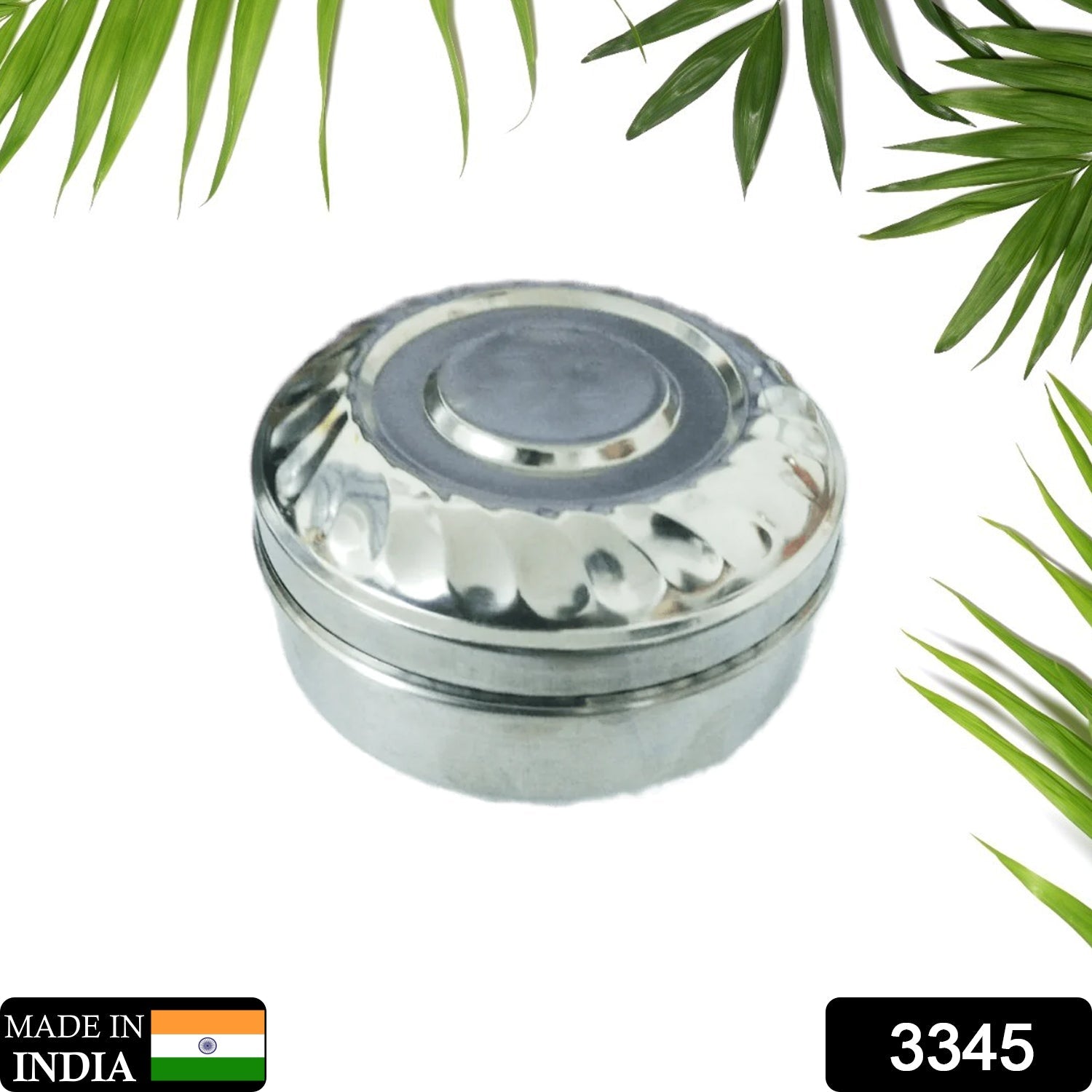 3345 Multi-Purpose Stainless Steel Round Shape Tiffin Box - Small Gift for Baby Girl and Baby Boy For Office, School/Tuition/ Picnic (Small)