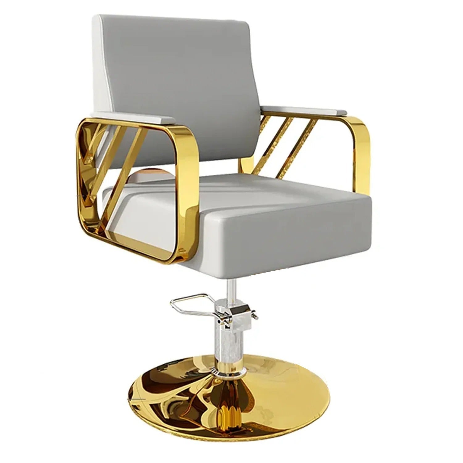 9363A Modern Regular Chair with Hydraulic Lift for Home Office Hotel Cafe Chair (1 Unit Silver & Gold)