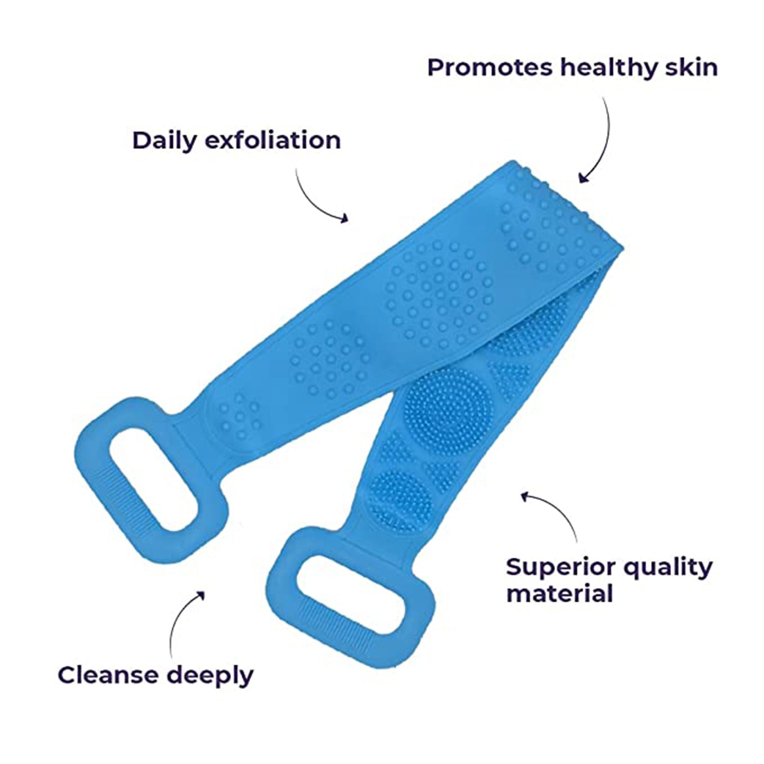 6637 Silicone Body Back Scrubber, Double Side Bathing Brush for Skin Deep Cleaning Massage.