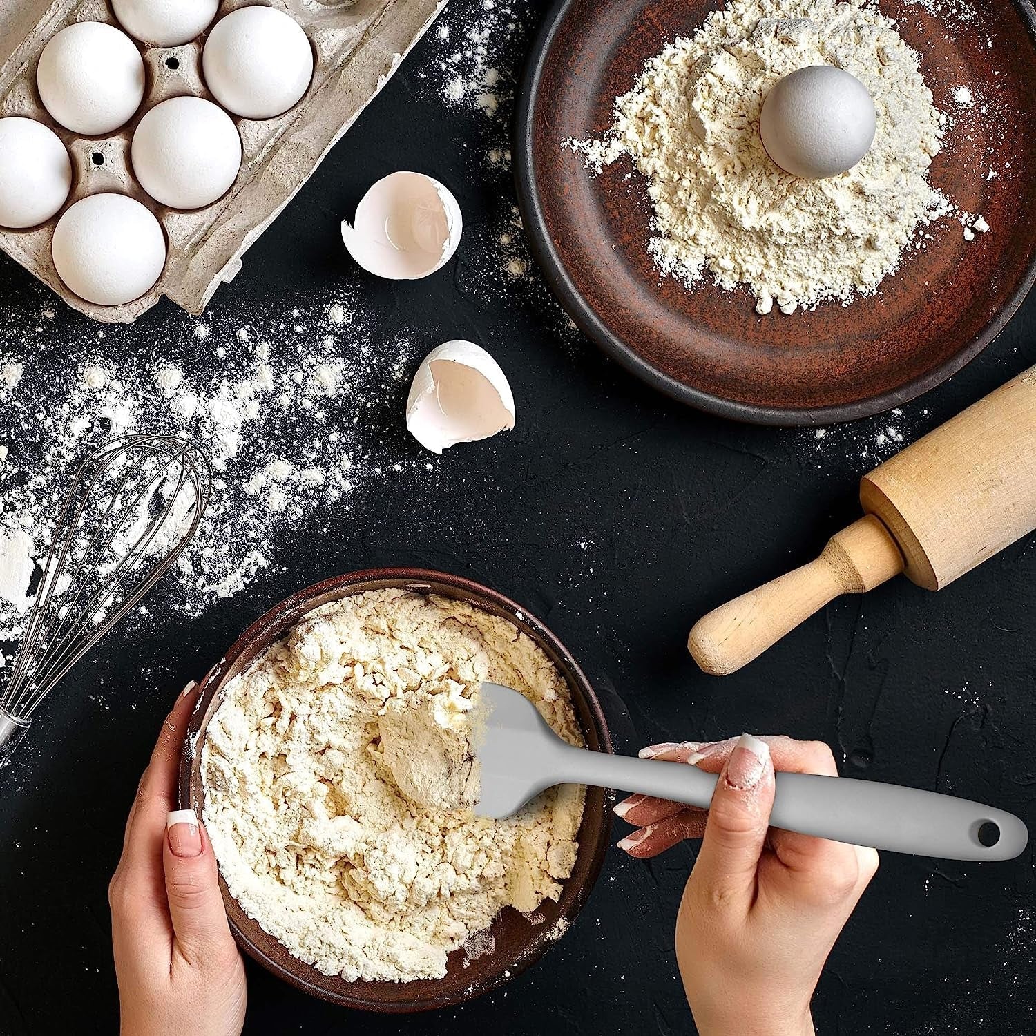 5455 Silicone Spatula - Rubber Spatula - 600°F Heat Resistant Baking Spoon & Spatulas (28cm)