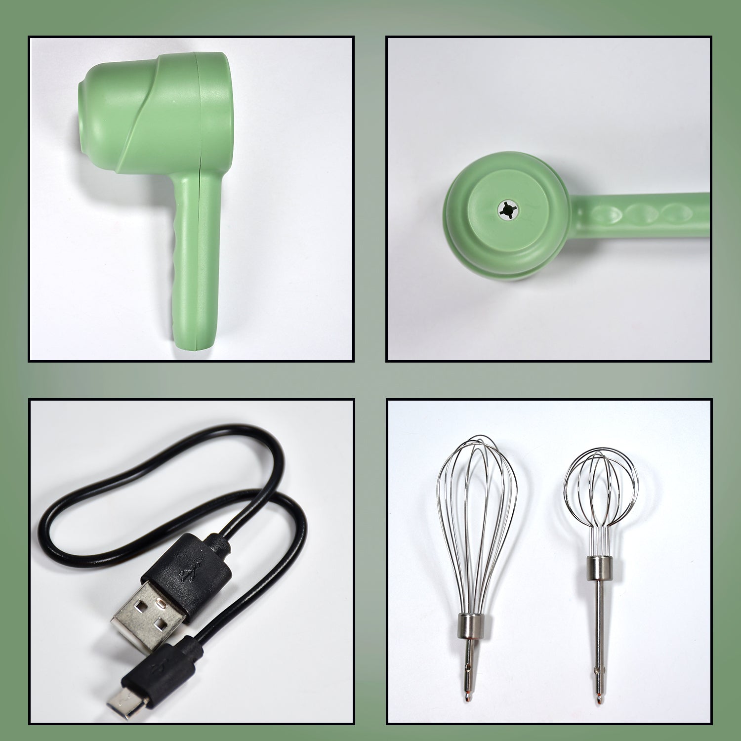 2813 Wireless Hand Mixer, Charging Handheld 2pc portable Whisk Mini High Power Beater Baking Hand Held Mixer, Portable Kitchen Blender.