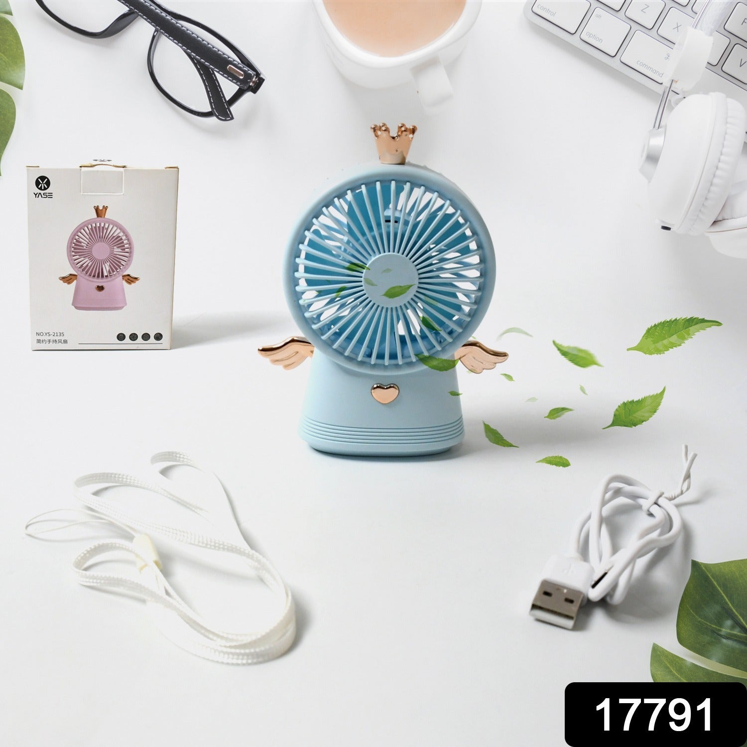 17791 Cute Electric Mini Handheld Fan, Portable USB Rechargeable Mini Fan for Home, Office, Travel and Outdoor Use (1 Pc)