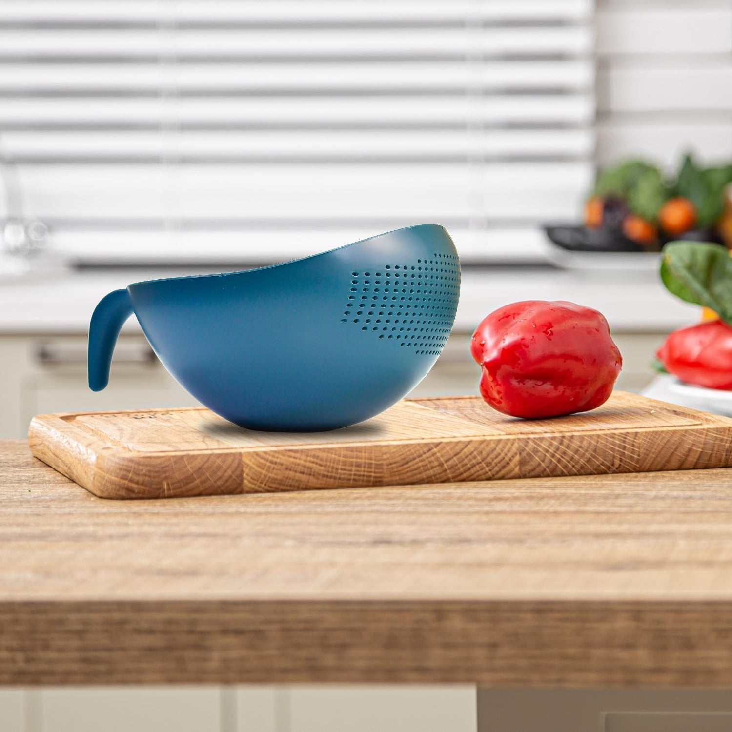 2015 Plastic Rice Bowl/Food Strainer Thick Drain Basket with Handle for Rice, Vegetable & Fruit (set of 3pcs With Brown box)