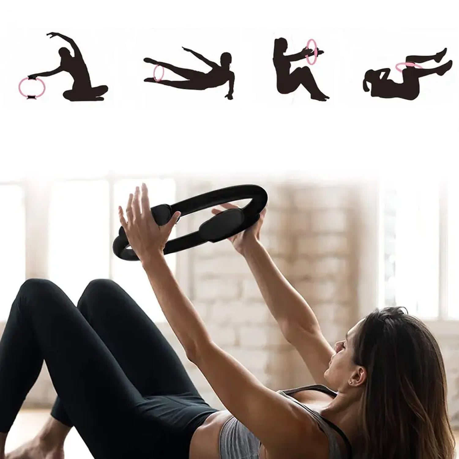 6714 Fitness Ring Workout Yoga Ring Circle Pilates for Woman Fitness Circle Thigh Exercise Pilates Circle Ring Fitness Equipment for Home