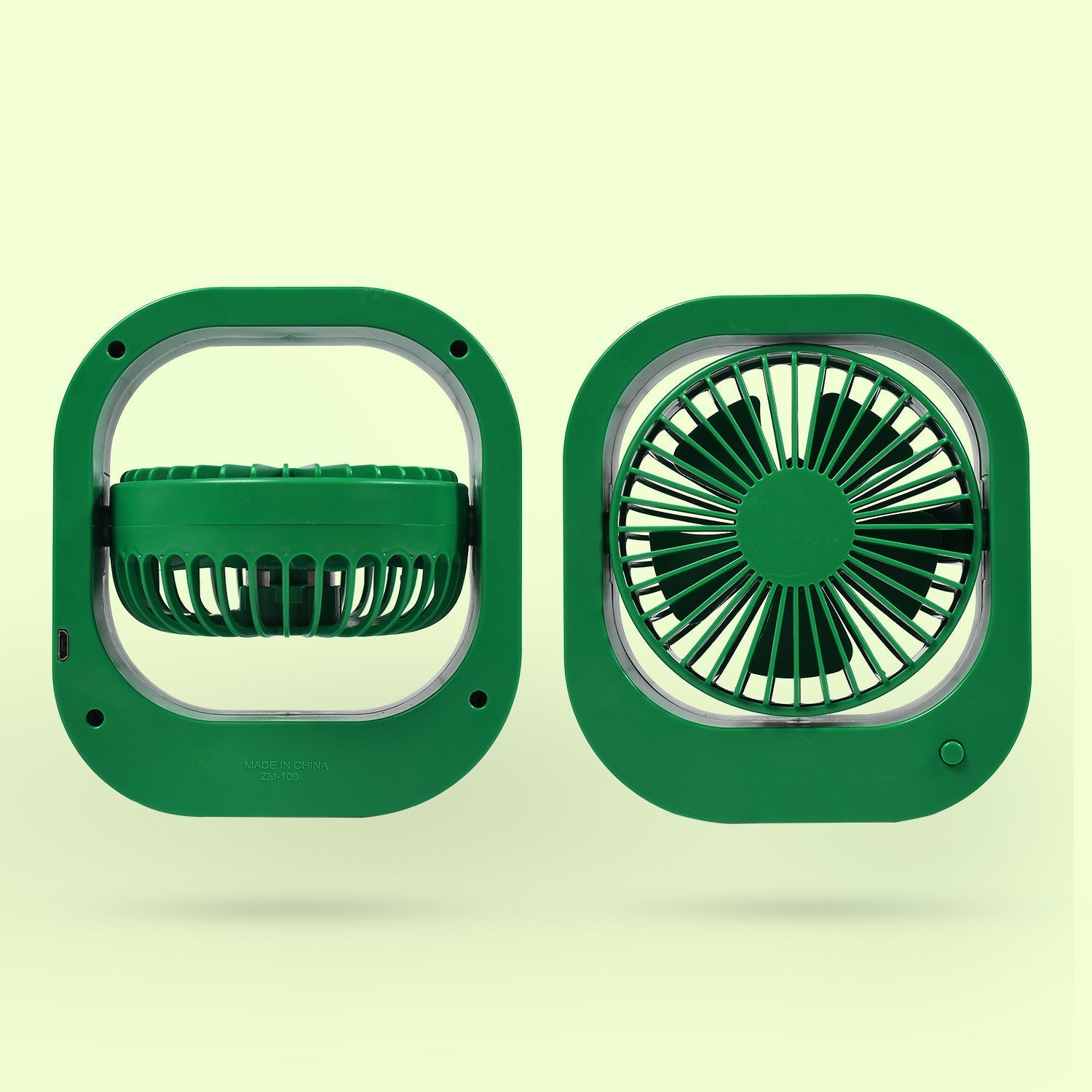 1110 Portable USB Fan - Rechargeable Fan with 2 Speeds, 180° Rotating Rechargeable Fan, Quiet Personal Fan for Travel in the Car Outdoors