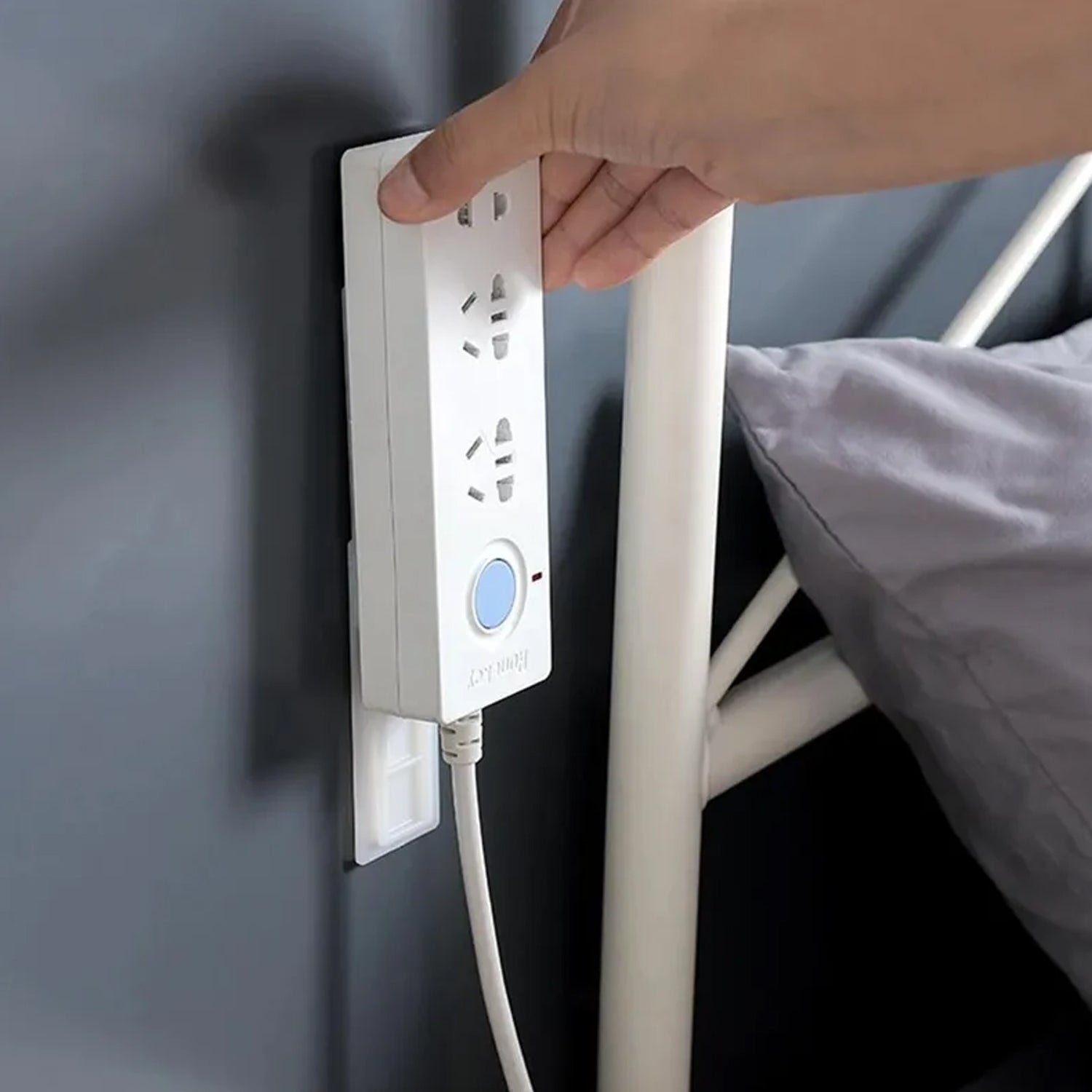 1208 Self Adhesive No Hole Wall Mount, Reusable, Non Residue Plug Organizer For Home Office & Multiuse Device