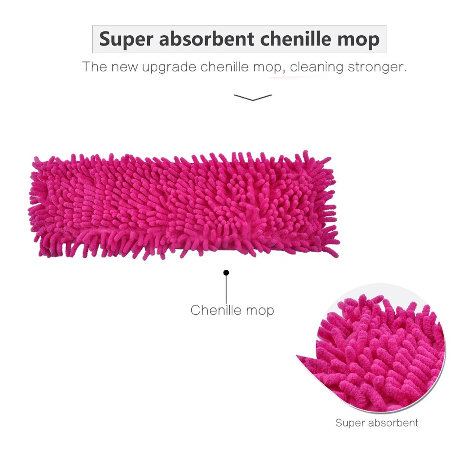 7734 Wet and Dry Cleaning Flat Microfiber Floor Cleaning Mop Steel Rod Long Handle Dry Mop microfiber mop refill (No include Extra Refill 123cmx47cm)