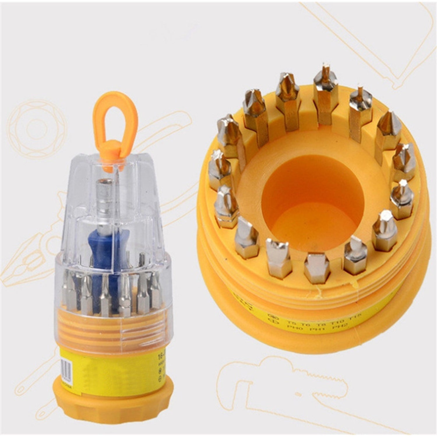 9109 (Set of 6pc) Screwdriver Set, Steel 16 in 1 with 15 Screwdriver Bits, Professional Magnetic Driver Set