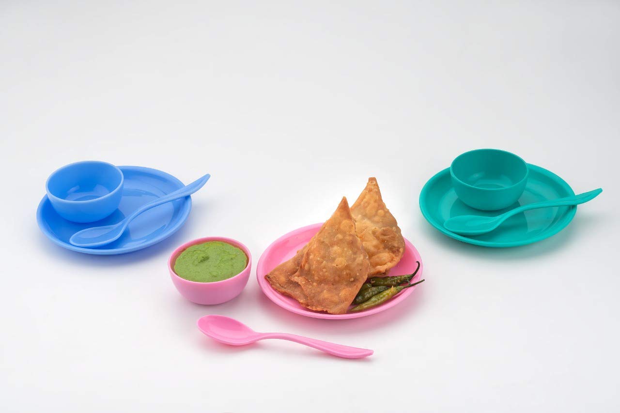 2184 Multipurpose Snack Set 3 pcs - Spoon, Bowl and Dish