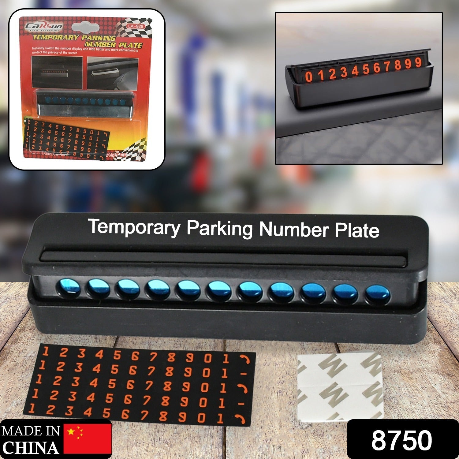 8750 Temporary Car Parking Mobile Number Display with Magnetic Numbers Stickers,Car Parking Magnetic Mobile/Telephone Number Plate (1Pc)