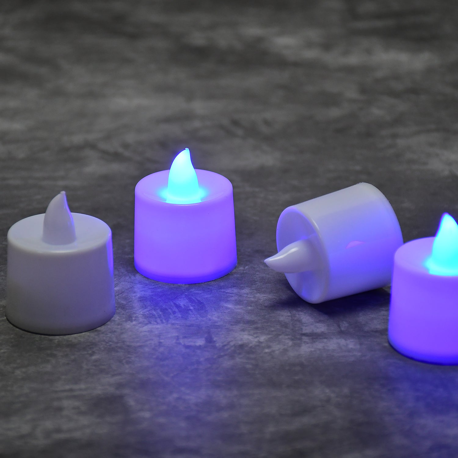 6634 Blue Flameless LED Tealights, Smokeless Plastic Decorative Candles - Led Tea Light Candle For Home Decoration (Pack Of 24)
