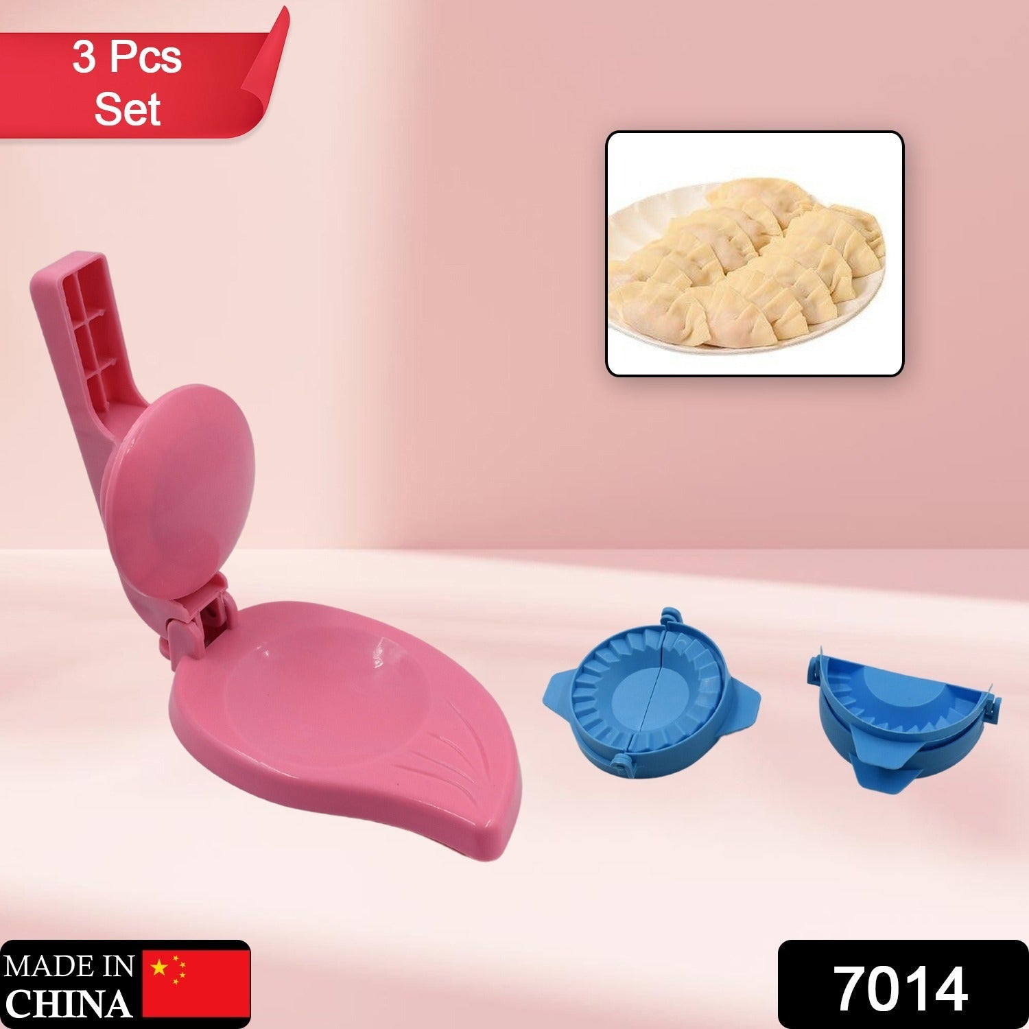 7014 Puri Press & Dough Press Set Dumpling Dough Press Pastry Maker Mould Mold & Puri Press Maker High Quality Kitchen Product Use For Gujiya Making ( 3 Pcs Set )