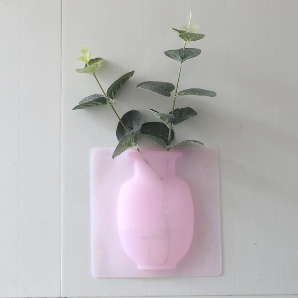1154 Wall Hanging Silicone Flower Pot Sticker Plant Rack for Decoration (MultiColour)