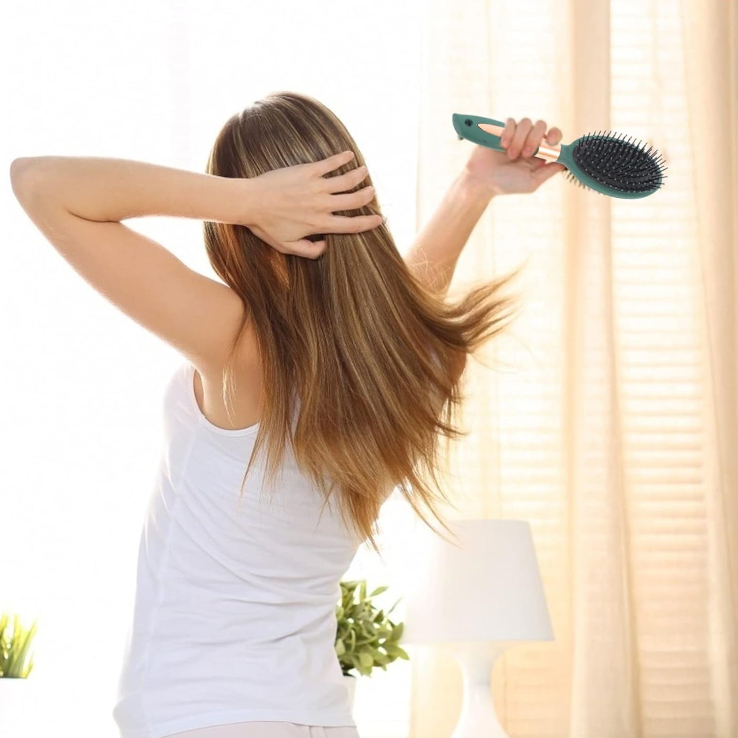 6415 Massage Comb, Air Cushion Massage Hair Brush Ergonomic Matt Disappointment for Straight Curly Hair Cushion Curly Hair Comb for All Hair Types, Home Salon DIY Hairdressing Tool (1 Pc)