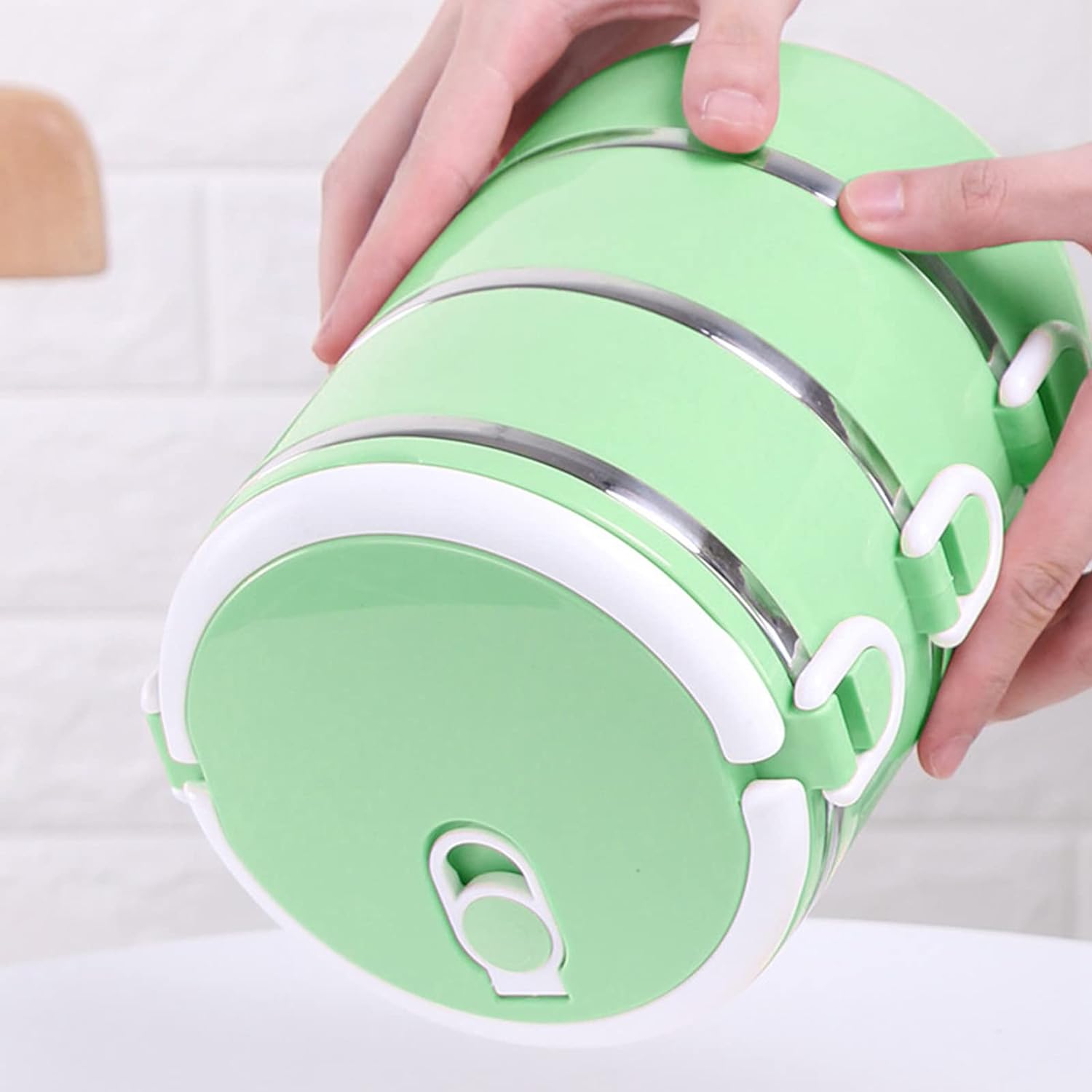 2872A 3 Layer Doraemon Lunch Box Tiffin High Quality Steel Lunch Box 3 Layer Tiffin For School ,Office & Traveling Use