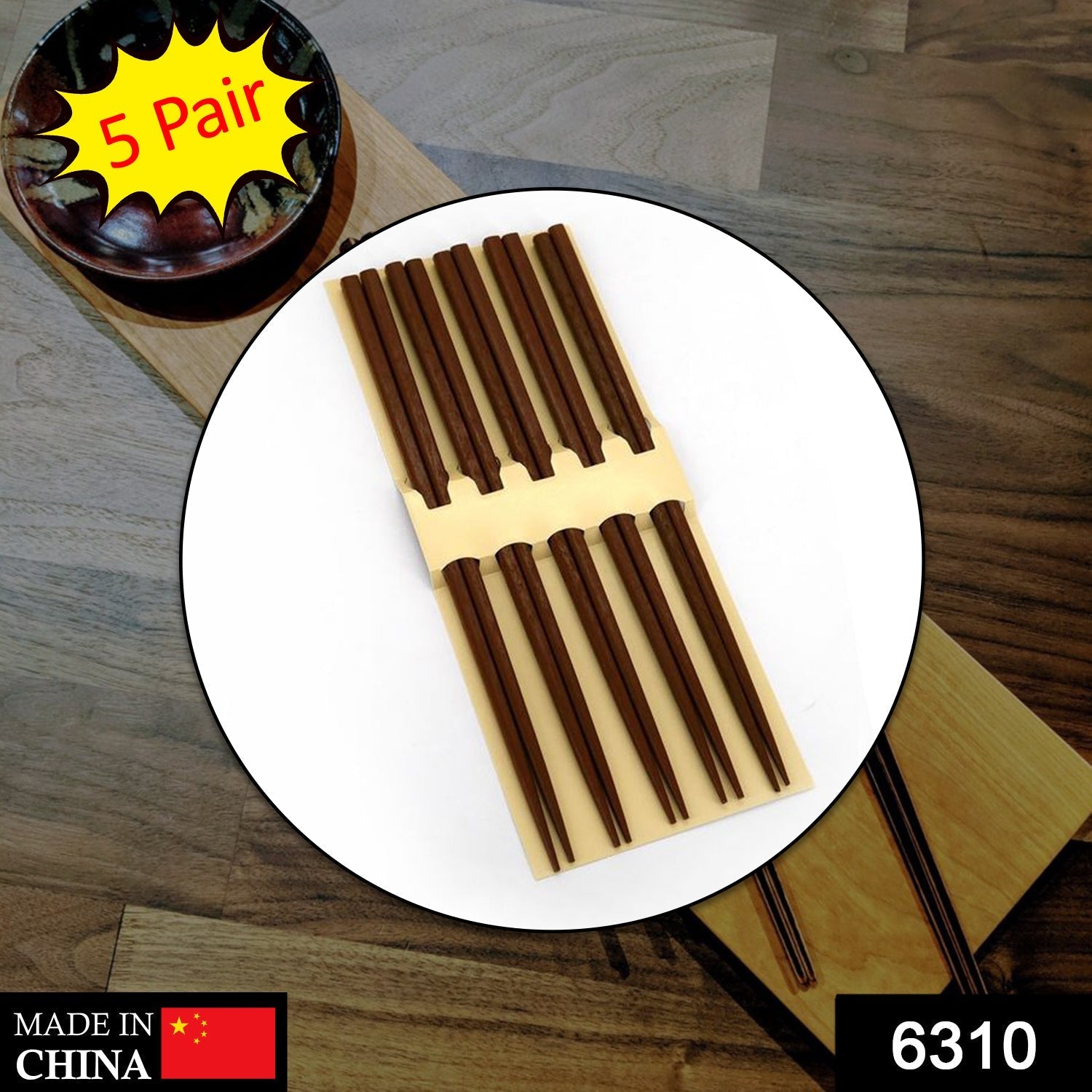 6310 Classic Chopstick used for eating in a traditional Japanese way and can be used in all kinds of places like restaurants. (10 Single Pcs)