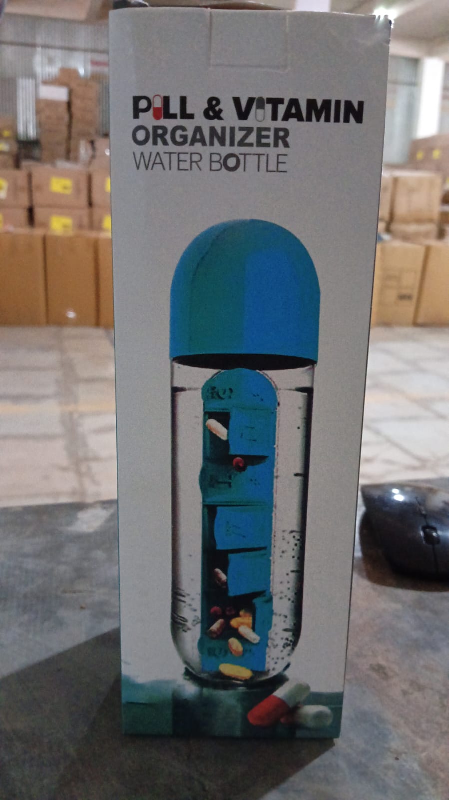 12911 Pill & Vitamin Bottle, Water Bottle Multi Functional Use for Traveling & Outdoor Use Water Bottle, Travelling kit, Summer Special Bottle (600 Ml / Mix Color )